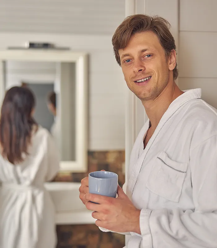 Man happy after one on one therapy