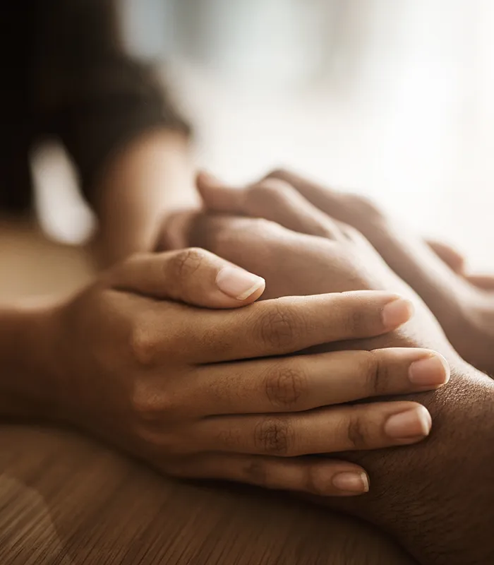 couple holding hands