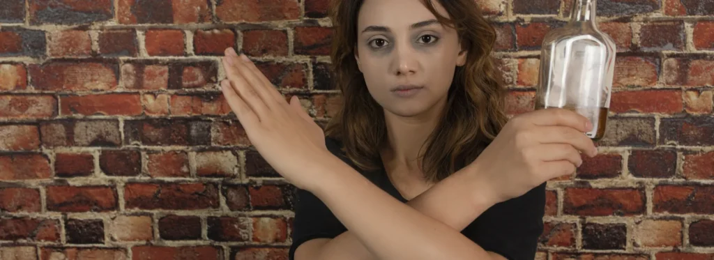 young girl says no to alcohol